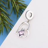 Adorable Sloth Dangle Charm  'I Love You Forever'  925 Sterling Silver- Perfect Gift Idea- Fits all Charm Bracelets Sloth Heart charm