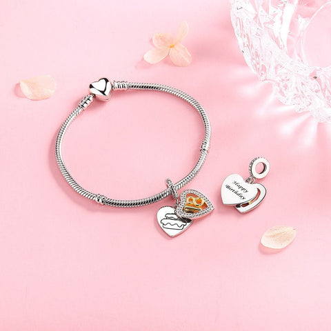 18th Birthday Celebration, Happy Birthday 925 Sterling Silver 18th Birthday Dangle Charm Fits all Charm Bracelets 18 Years of Love