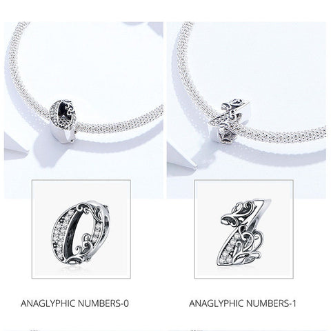 Individual numbers 0-9 Birthday Anniversary Charm 925 Silver Charm Necklace Charm, 925 Charm, Gifts for her