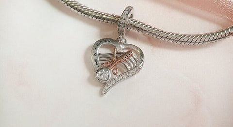 Hairdressing Charm Genuine 925 Sterling Silver Love Is In The Hair, Hairdressing graduation Charm