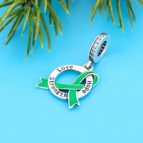 Mental Health Awareness Charm European style Bracelets, 925 Sterling Silver, Love Hope Strength Gift Keepsake, Mental Health Jewelry