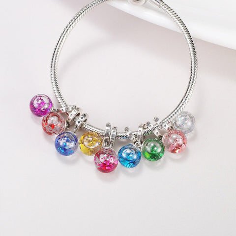 Crystal Ball Tassel Charm Pendant Beads charm Charm European style Bracelet , Necklace Charm, Gifts for her Spacer charm