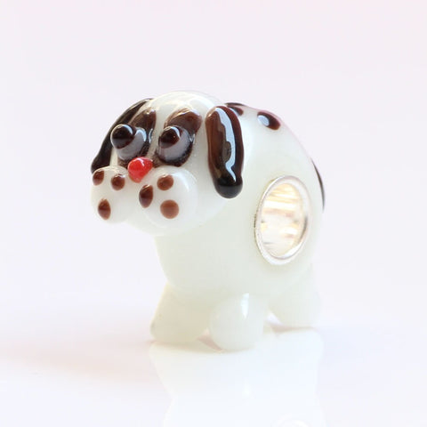 Animal Cute Dog Murano Glass Beads charm Charm European style Bracelet , Necklace Charm, Gifts for her Spacer charm