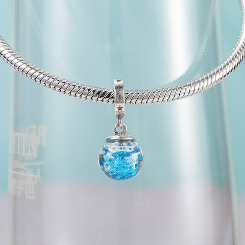 Crystal Ball Tassel Charm Pendant Beads charm Charm European style Bracelet , Necklace Charm, Gifts for her Spacer charm