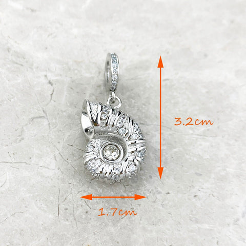 Conch Sea shell Sea 925 Silver Charm European style Bracelet Necklace Charm, 925 Charm, Gifts for her