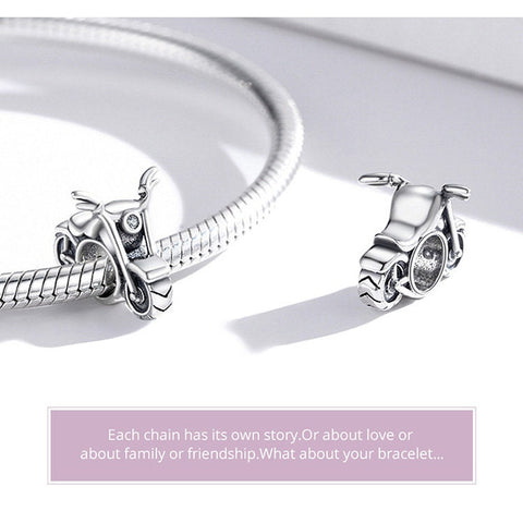 Motorcycles Charm Mototrbike charm European style Bracelets, 925 Sterling Silver, Motorcycle Jewelry, Motorcycle Lover Keepsake Gift