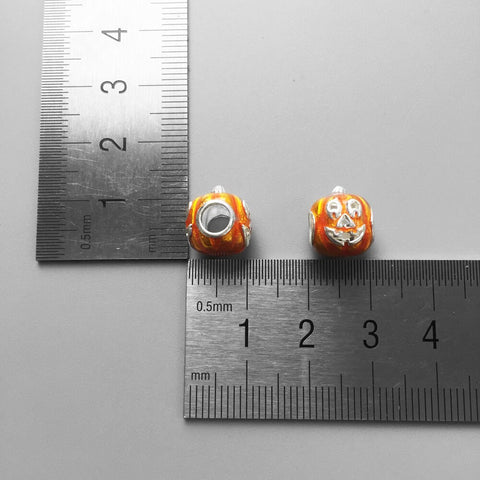 Pumpkin Charm Halloween Charm Pendant Beads charm Charm European style Bracelet , Necklace Charm, Gifts for her Spacer charm