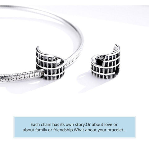 Rome Colosseum Charm 925 Sterling Silver, Rome Italy Travel Vacation Jewelry, Italy Souvenir Keepsake