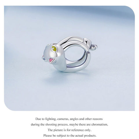 Hanging Cat Charm European style Bracelets, 925 Sterling Silver, Cat Jewelry, Cat Mom|Lover Gift, Cat Memorial Gift, Cat Keepsake