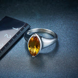 Natural Brown-yellow Quarts  Gemstone Ring Solid 925 Sterling silver ring for women Size 6 L 1|2 51.9mm