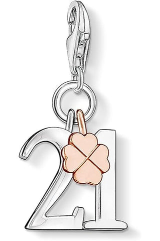 21st Birthday Celebration with Lobster claw 925 Sterling Silver 21st Birthday Dangle CharmLandmark Birthday Fits Charm Bracelets