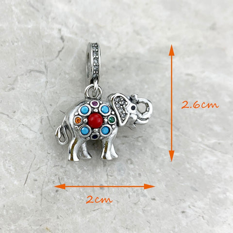 Elephant Charm fit Bracelet, 925 Sterling Silver Heart, Love heart Jewelry Keepsake Gift Elephant gift