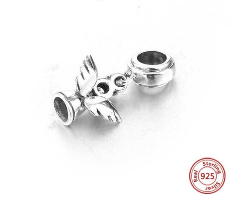 Christmas charm, Guardian Angel Charm European style Bracelet, 925 Sterling Silver, Angel Keepsake, Christmas Angel