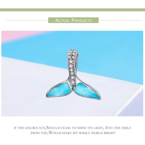 Whale Tail Ocean Dangle Charm 925 Silver Charm European style Bracelet Necklace Whale Charm, Dolphin Charm