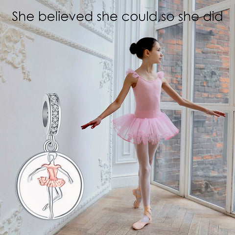Dancer Charm, Ballerina charm, Ballet charm, Dangle Charm Ballet Teacher Gift, Ballet Necklace Pendant, 925 Silver charm