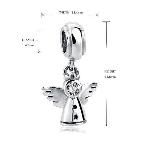 Christmas charm, Guardian Angel Charm European style Bracelet, 925 Sterling Silver, Angel Keepsake, Christmas Angel