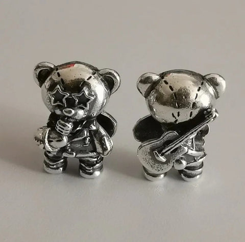 Singing Bear charm Magic 925 Silver Charm European style Bracelet, Necklace Charm Gifts for her Bear Charm