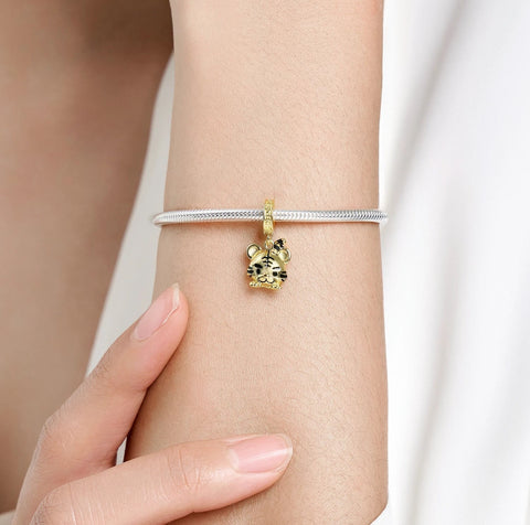 Little Tigers Charm Genuine 925 Sterling Silver Animal Lover Gift, Safari Jewelry, Tiger cub Keepsake
