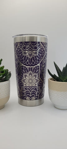 Hidden Swear Word Tumbler F*ck Mandala Laser Engraved 20oz Insulated Tumbler, Funny Tumbler Cuss Word Tumbler Funny Gift cuss word