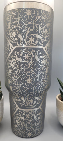 Swear Words Mandala, Mandala F*ck Mandala 40oz Double Wall Insulated Tumbler with Handles Gift for mom, Granny, sister, Teacher gift