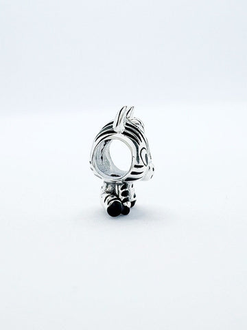African Zebra Baby Animal Bead Charm Made From Sterling Silver 925 And Enamel - Compatible With European Charm Bracelets