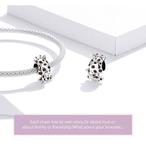 Giraffe 925 Silver Charm Fits European Bracelet , Necklace African Giraffe Charm, Giraffe Charm, European Charm, 925 Charm, Gifts for her
