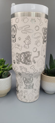 Yorkie, Yorkrshire Terrier, dog lover, dog mom, 40oz Double Wall Insulated Tumbler with Handles Gift for mom, sister