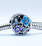 Daisy Butterfly Garden Charms 925 Silver Charm European style Bracelet , Necklace Charm, 925 Charm, Gifts for her