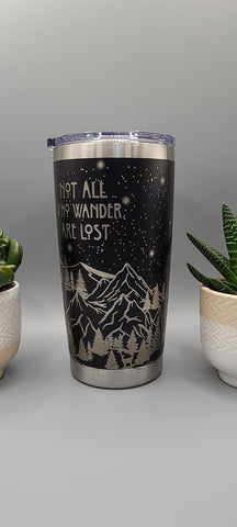 Adventure, Explorer Design Laser Engraved 20oz Double Wall Insulated Tumbler Travel mug,Seamless Tumbler ,Gift for daughter, niece, Friend
