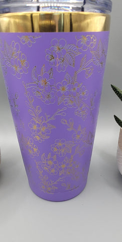 Cherry Blossoms, flower, floral girt Laser Engraved 20oz Double Wall Insulated Tumbler Travel mug,Seamless Tumbler ,Gift for daughter