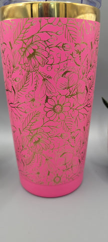 Wild flowers, flower, floral gift Laser Engraved 20oz Double Wall Insulated Tumbler Travel mug,Seamless Tumbler ,Gift for daughter