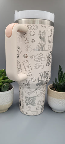 Yorkie, Yorkrshire Terrier, dog lover, dog mom, 40oz Double Wall Insulated Tumbler with Handles Gift for mom, sister
