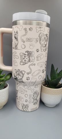 Yorkie, Yorkrshire Terrier, dog lover, dog mom, 40oz Double Wall Insulated Tumbler with Handles Gift for mom, sister