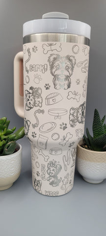 Yorkie, Yorkrshire Terrier, dog lover, dog mom, 40oz Double Wall Insulated Tumbler with Handles Gift for mom, sister