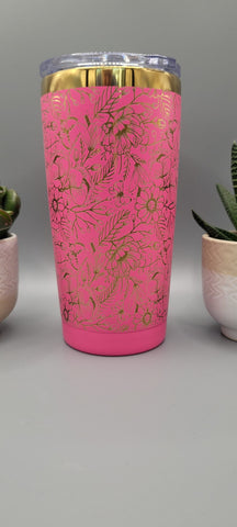 Wild flowers, flower, floral gift Laser Engraved 20oz Double Wall Insulated Tumbler Travel mug,Seamless Tumbler ,Gift for daughter