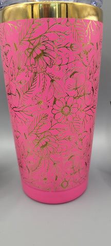 Wild flowers, flower, floral gift Laser Engraved 20oz Double Wall Insulated Tumbler Travel mug,Seamless Tumbler ,Gift for daughter