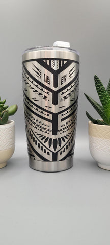 Tribal pattern, New Zealand Laser Engraved Custom Seamless 20oz Double Wall Insulated Tumbler Travel mug