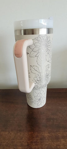 Dahlias, flowers, floral, garden 40oz Double Wall Insulated Tumbler with Handles Gift