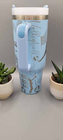 Volleyball, sport, 40oz Double Wall Insulated Tumbler with Handles Gift for mom, Granny, sister, Niece