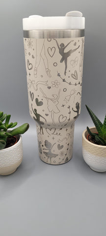 Ballet, dance, sport, 40oz Double Wall Insulated Tumbler with Handles Gift for mom, dancer, sister, Niece