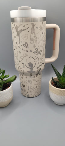 Ballet, dance, sport, 40oz Double Wall Insulated Tumbler with Handles Gift for mom, dancer, sister, Niece