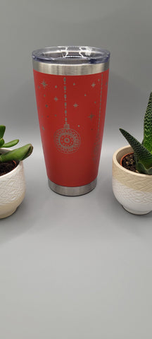Christmas, decorations Baubles Laser Engraved 20oz Double Wall Insulated Tumbler Travel mug, Seamless Tumbler ,Gift for mum