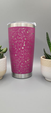 Bull Terrier dog Laser Engraved 20oz Double Wall Insulated Tumbler Travel mug, Seamless Tumbler ,Gift for mum