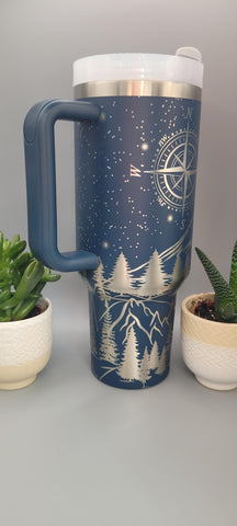 Adventure,Not all who Wander are lost, traveling, traveller 40oz Double Wall Insulated Tumbler with Handles Gift