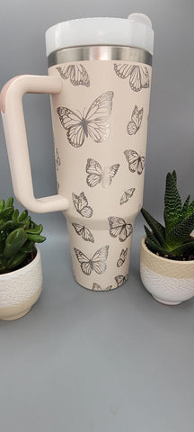 Butterfly, butterflies gift 40oz Double Wall Insulated Tumbler with Handles Gift for mom, Granny, sister, Niece