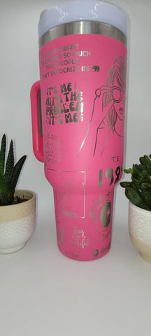World tour, pop star, singer 40oz Double Wall Insulated Tumbler with Handles Gift for daughter, sister, Niece, best friend