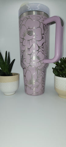 Flower garden, floral 40oz Double Wall Insulated Tumbler with Handles Gift for daughter, sister, Niece, best friend