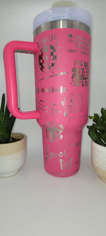 World tour, pop star, singer 40oz Double Wall Insulated Tumbler with Handles Gift for daughter, sister, Niece, best friend