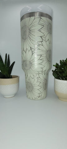 Delicate Daisy, Sunflowers 40oz Double Wall Insulated Tumbler with Handles Gift for daughter, sister, Niece, best friend