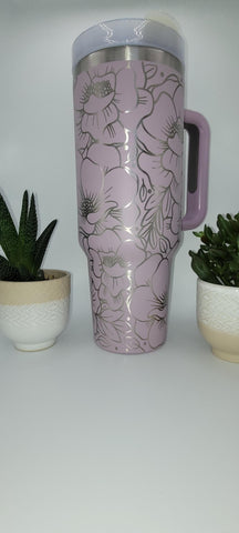 Flower garden, floral 40oz Double Wall Insulated Tumbler with Handles Gift for daughter, sister, Niece, best friend